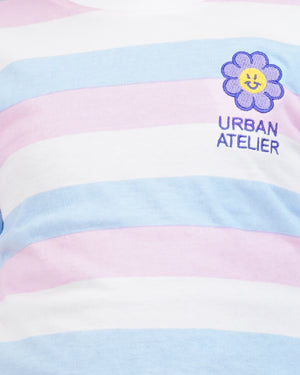 Includ Girls Striped Round Neck Tshirt