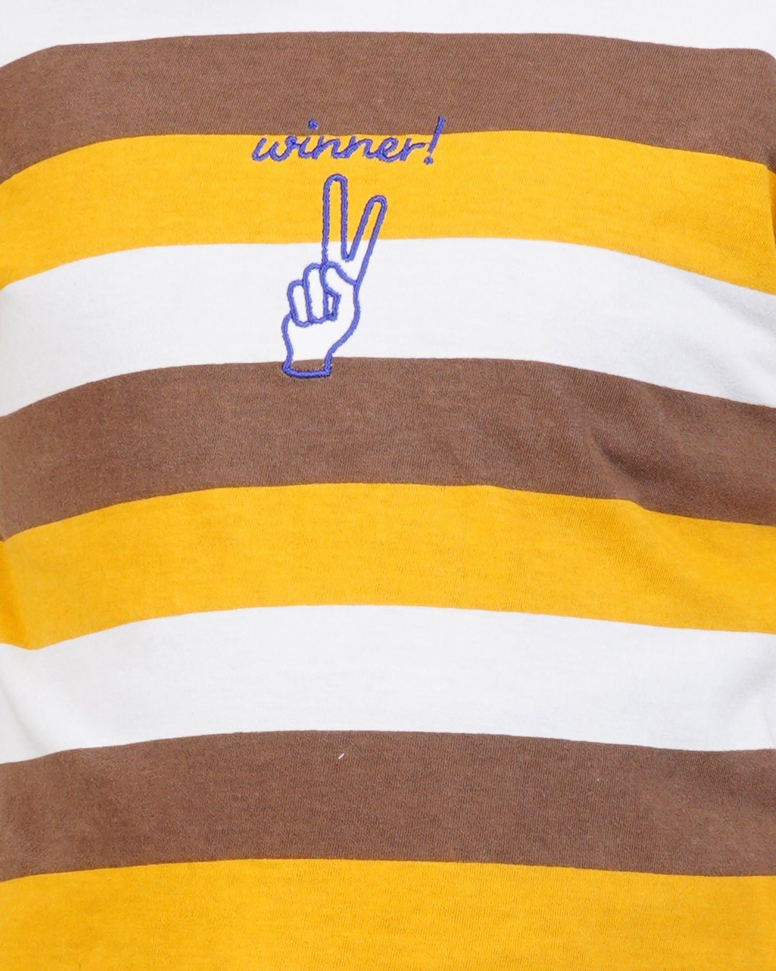 Yellow striped round neck t-shirt