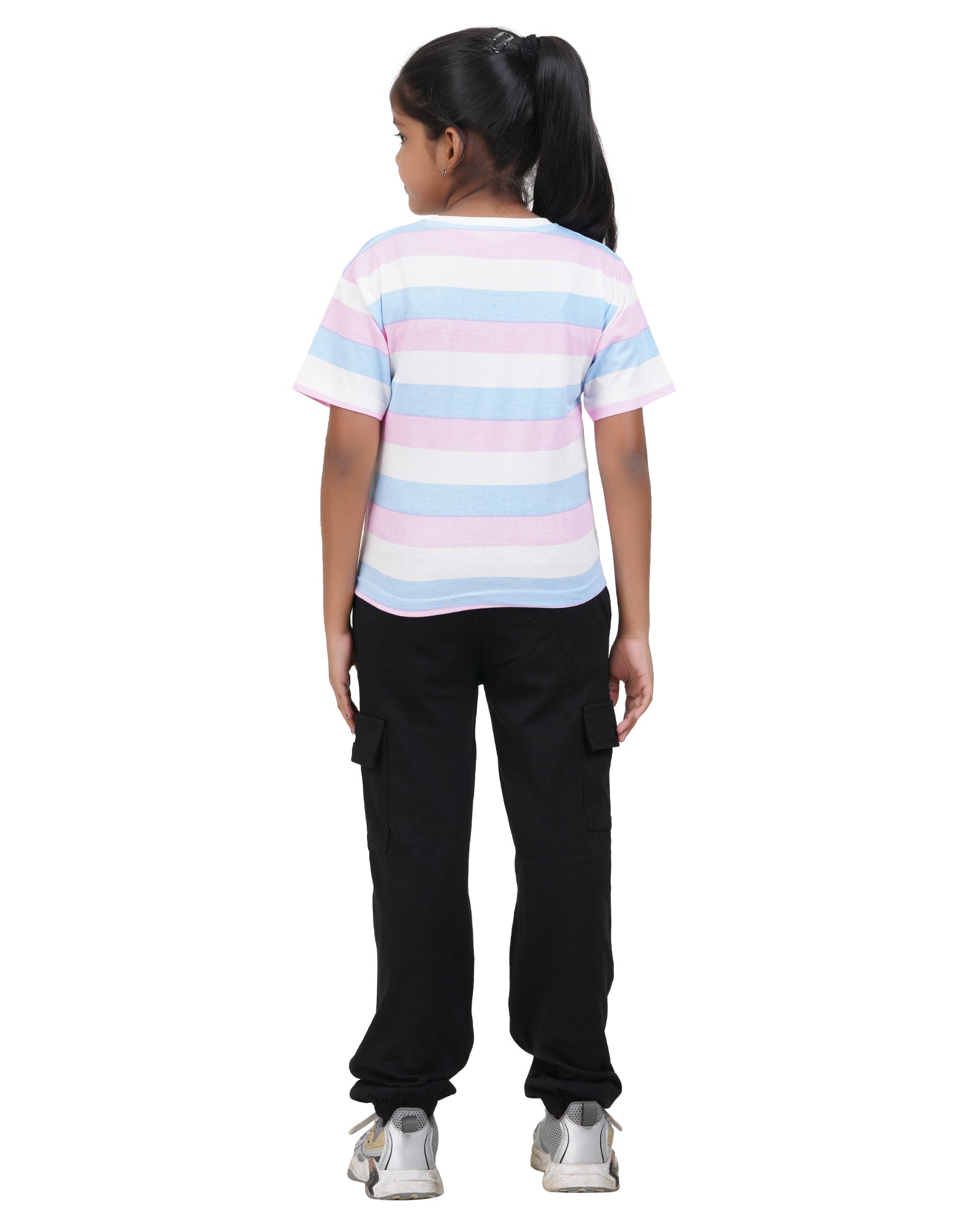 Includ Girls Striped Round Neck Tshirt