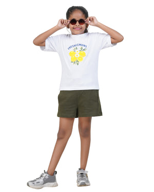 Fresh Lemons Graphic Print White T-Shirt