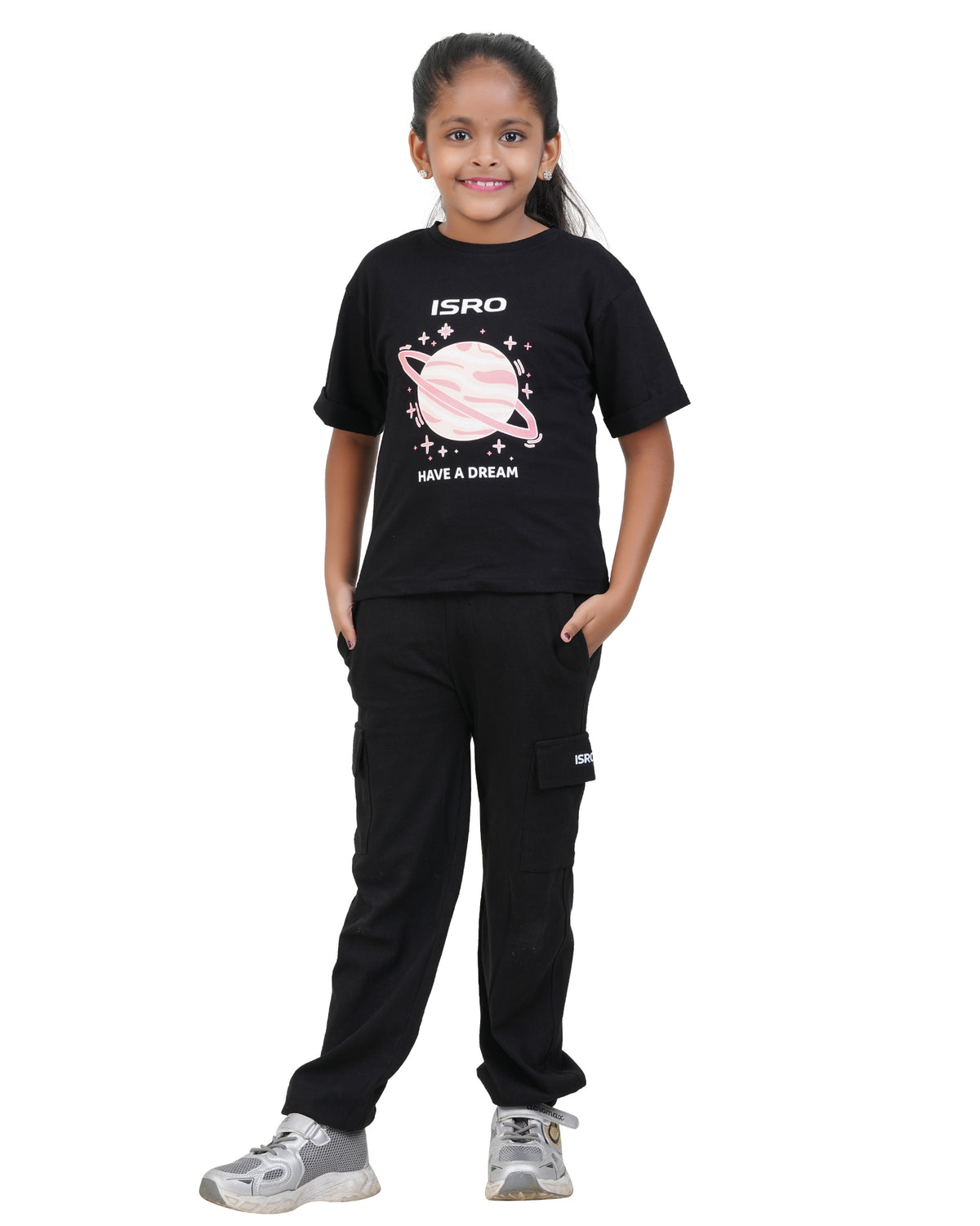 ISRO Printed T-Shirt Track Pants Set