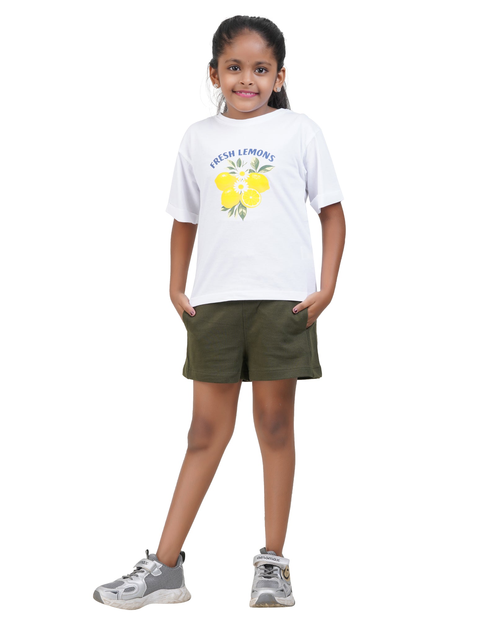 Fresh Lemons Graphic Print White T-Shirt