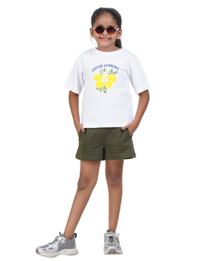 Fresh Lemons Graphic Print White T-Shirt