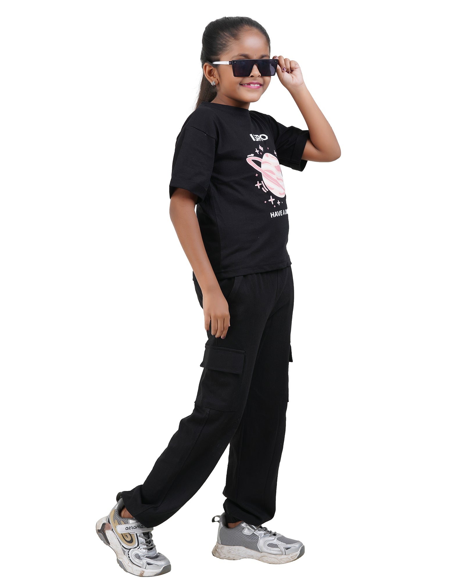 ISRO Printed T-Shirt Track Pants Set