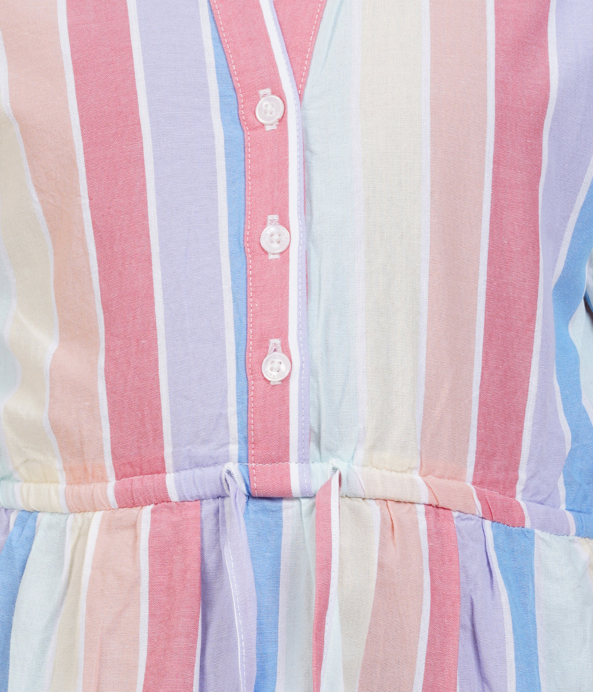 Girls Pastel Multi-Stripe Tiered Casual Dress – Tuc & Glo