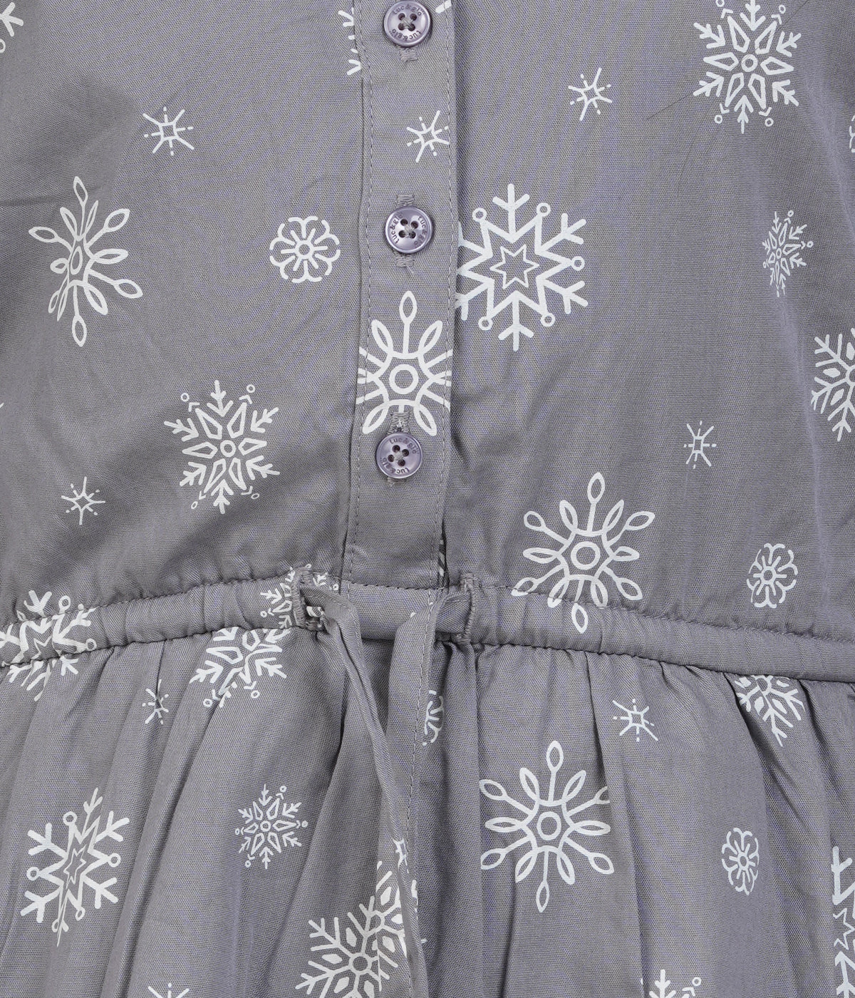 Girls' Blue & White Floral Print Belted A-Line Dress