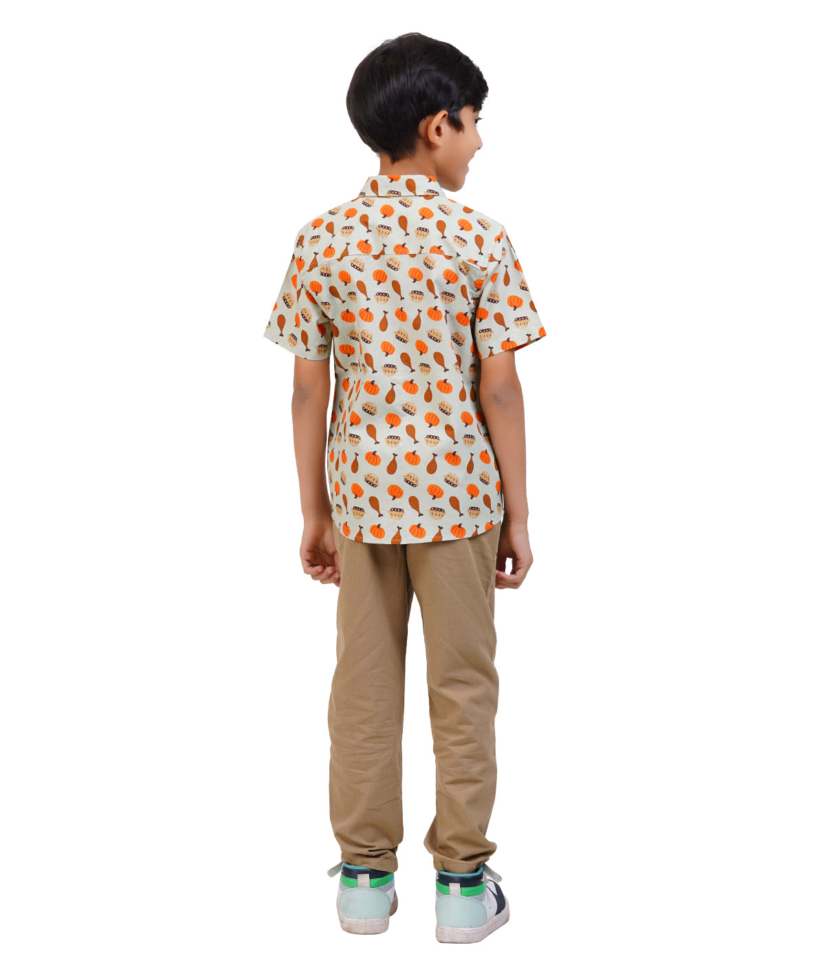 Cream Printed Casual Shirt