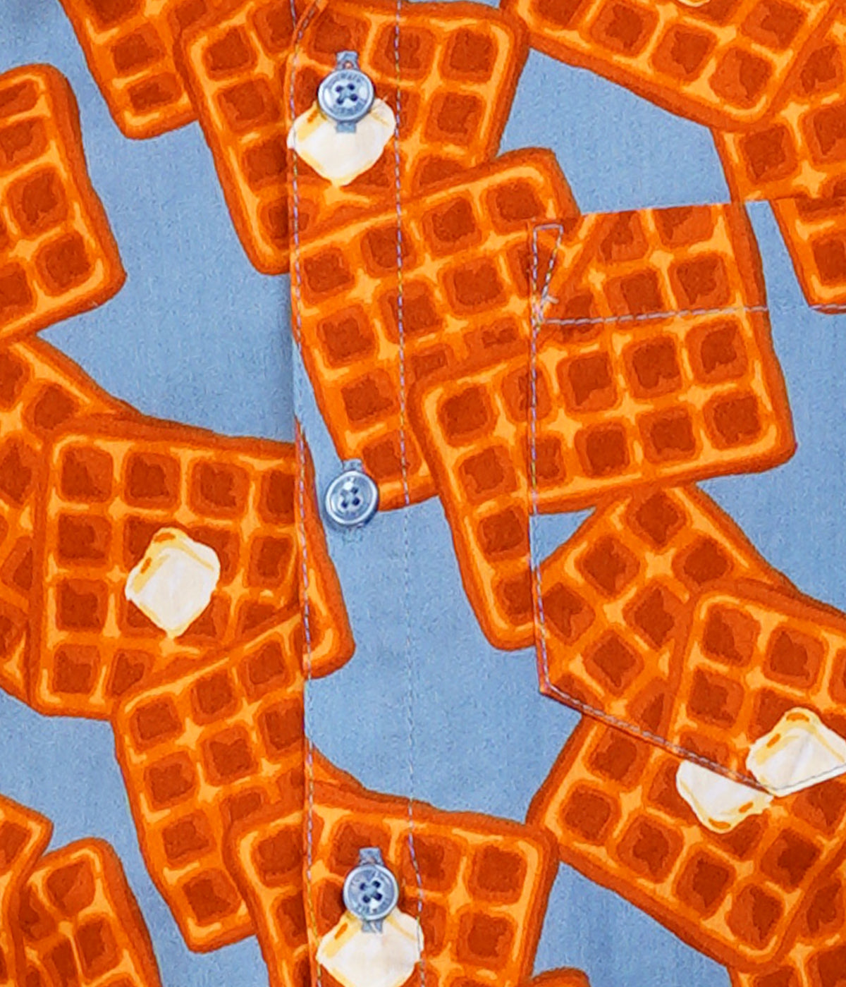 Boys Orange & Blue Printed Casual Shirt