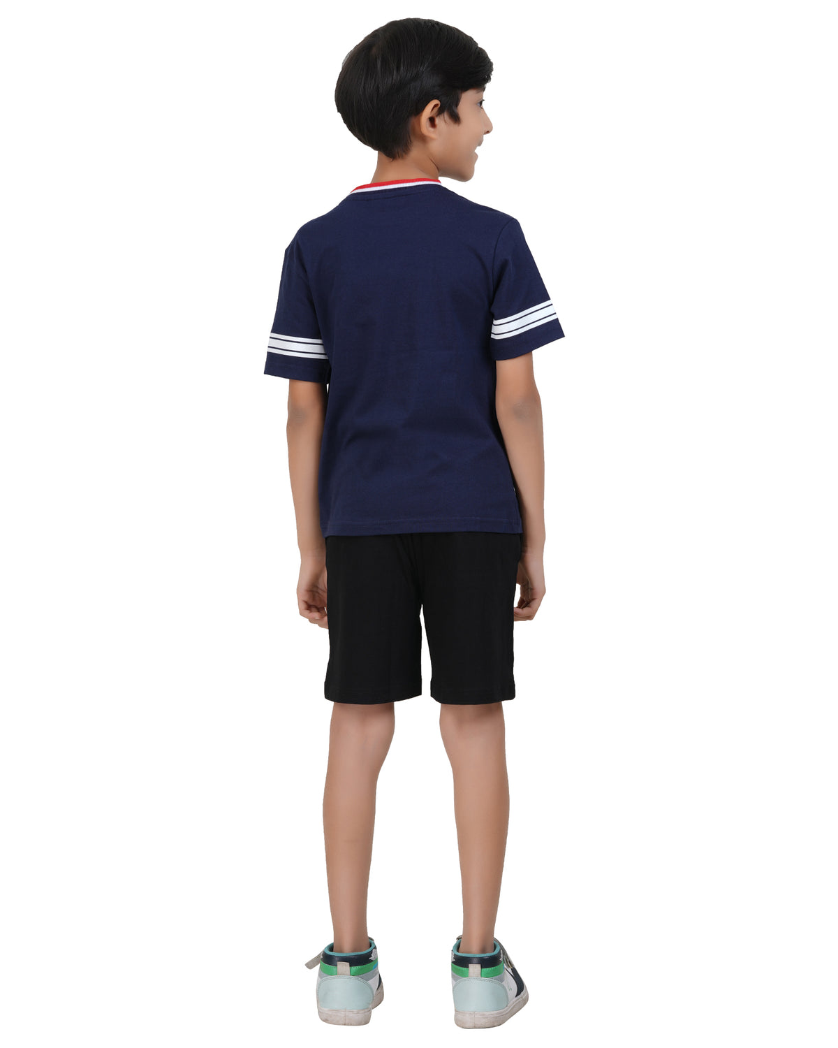 Zadmus Typographic Printed Shorts Set Navy