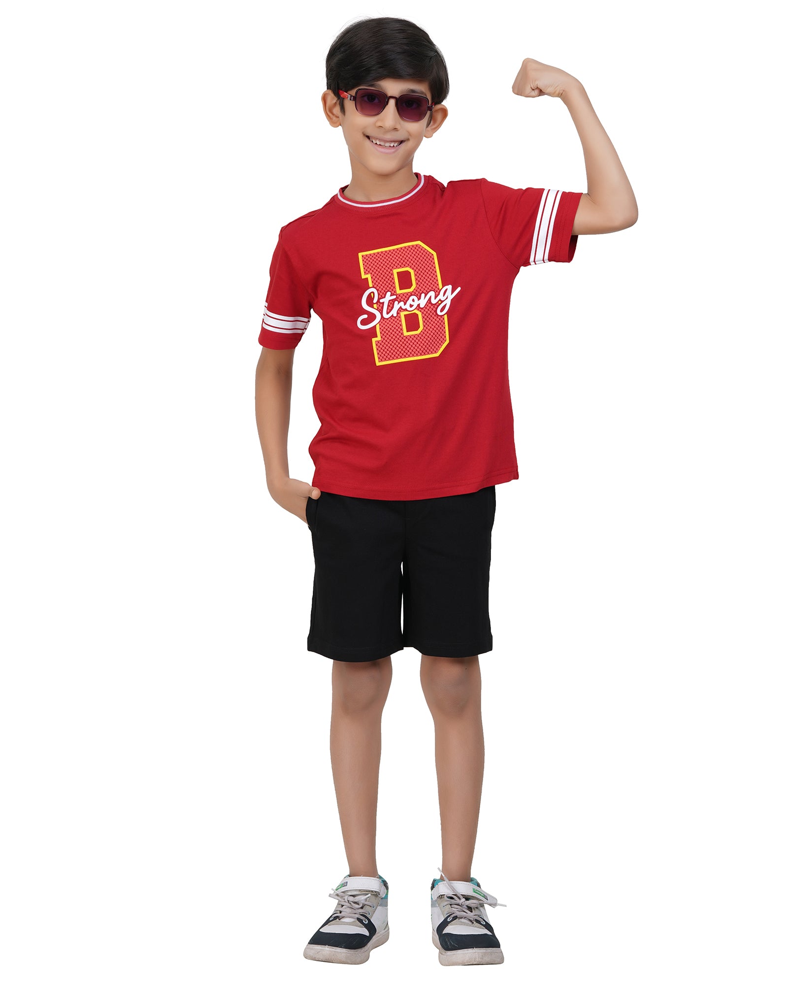 Boys Typography Printed Pure Cotton T-shirt