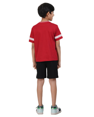 Boys Typography Printed Pure Cotton T-shirt