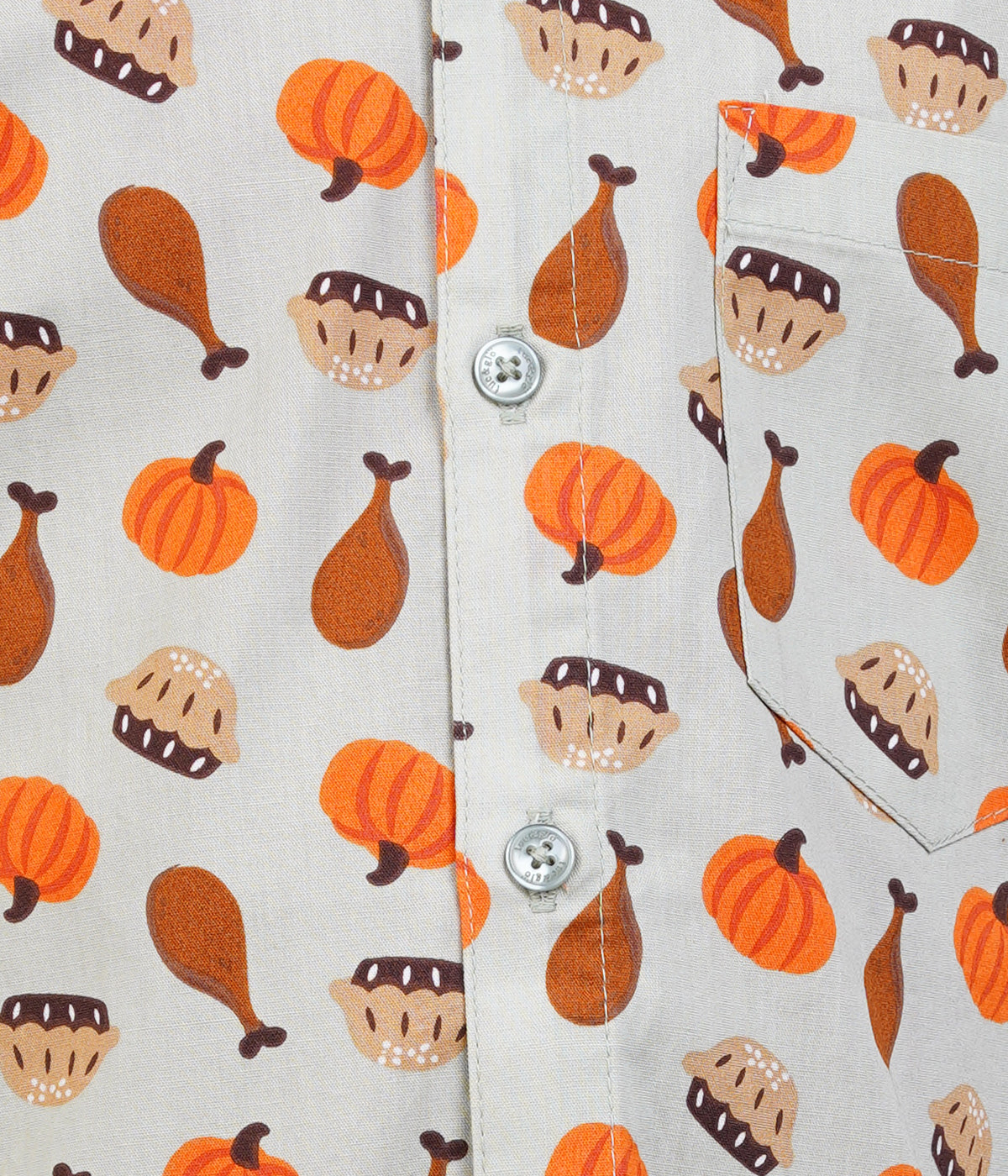 Cream Printed Casual Shirt