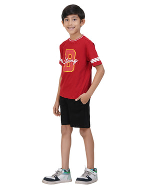Boys Typography Printed Pure Cotton T-shirt