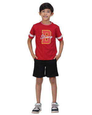 Boys Typography Printed Pure Cotton T-shirt