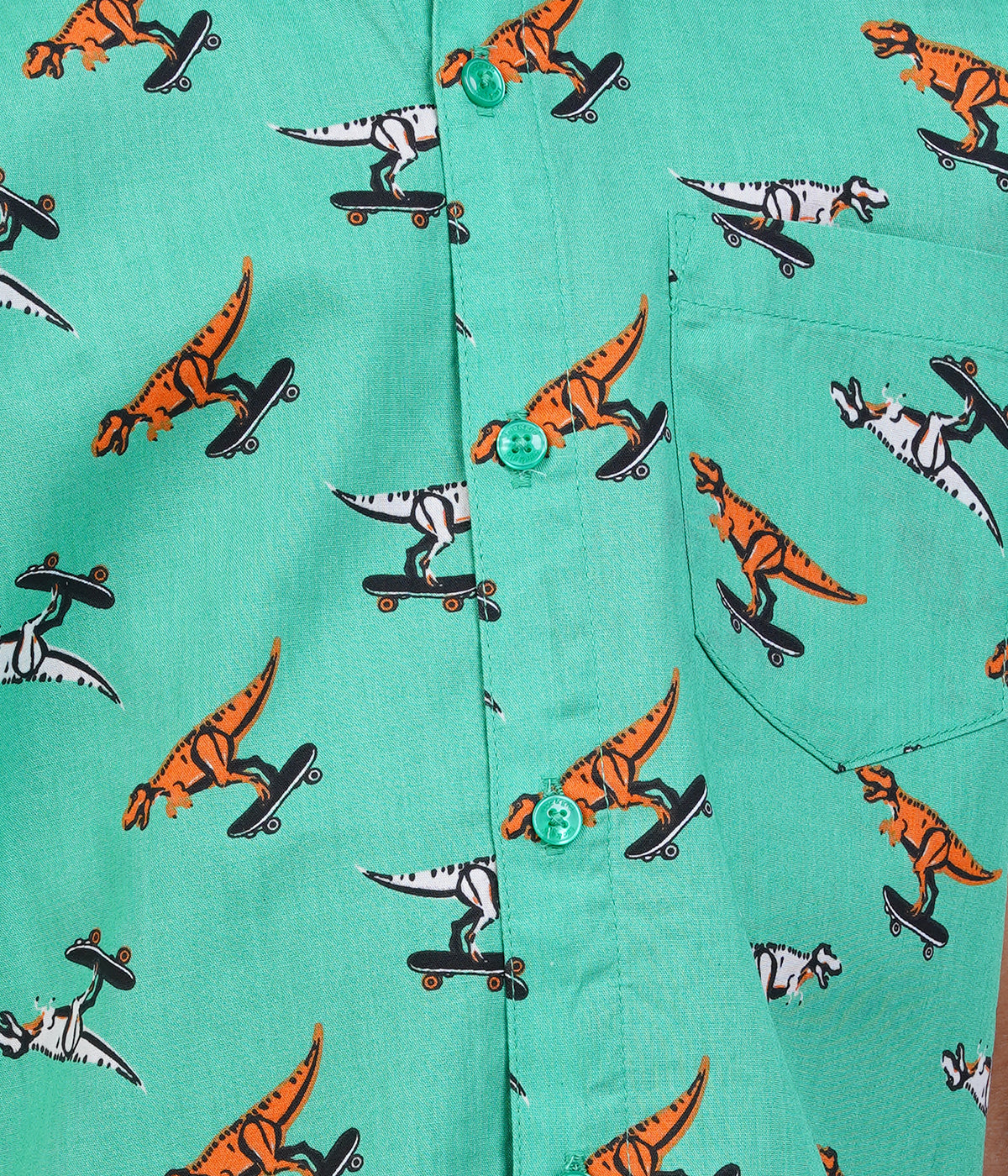 Green with multicolor printed design Shirt