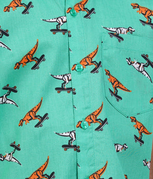 Green with multicolor printed design Shirt