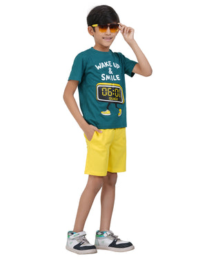 Printed T-shirt With Shorts Set.
