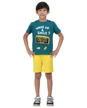 Printed T-shirt With Shorts Set.