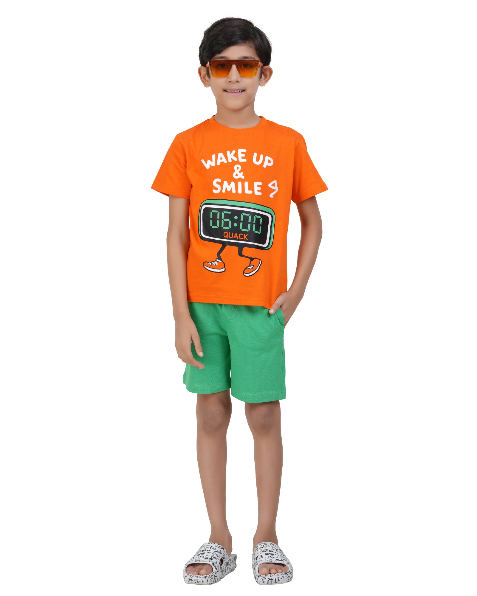 Happy Faces Boys Typography Printed T-shirt.