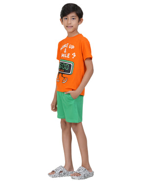 Happy Faces Boys Typography Printed T-shirt.