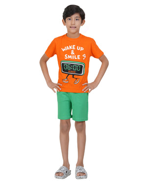 Happy Faces Boys Typography Printed T-shirt.